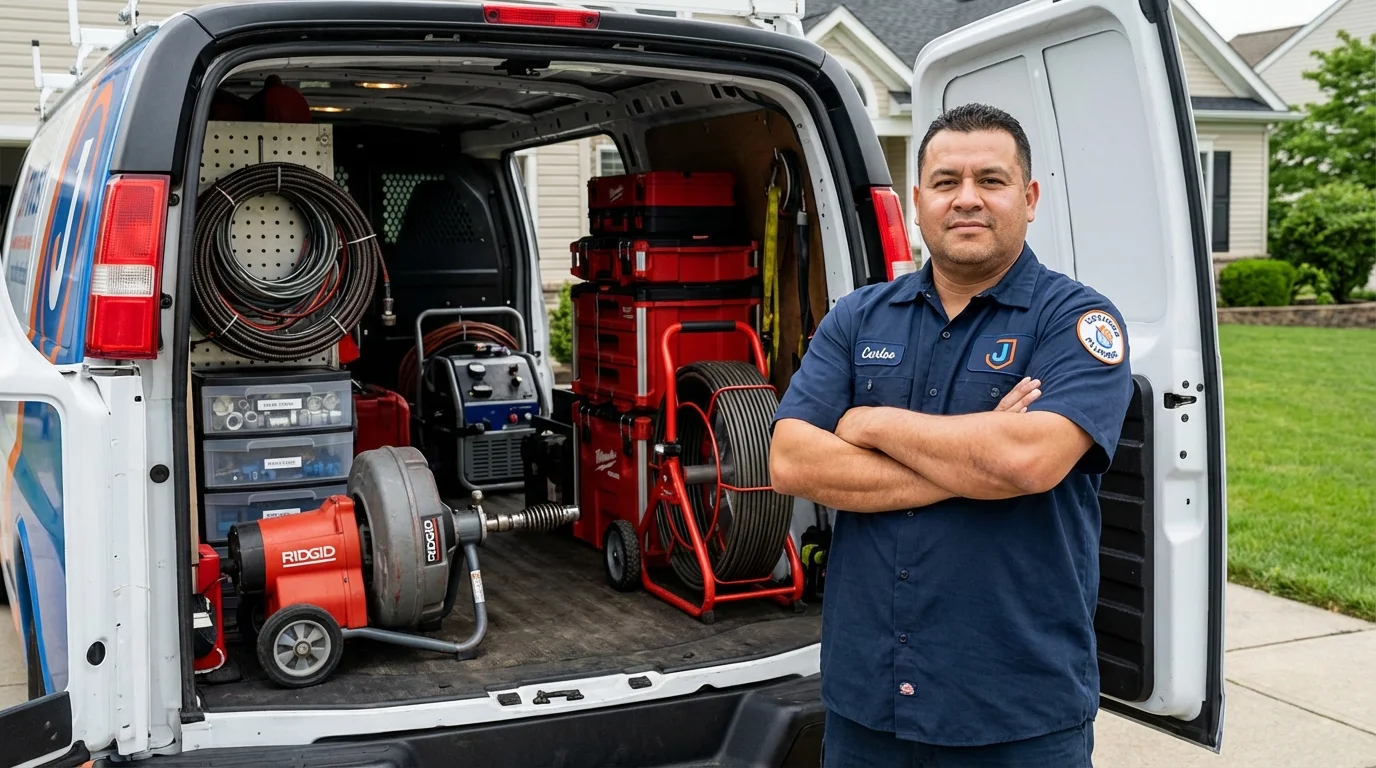 Professional drain cleaning equipment and Johns Plumbing LLC plumber in Judsonia