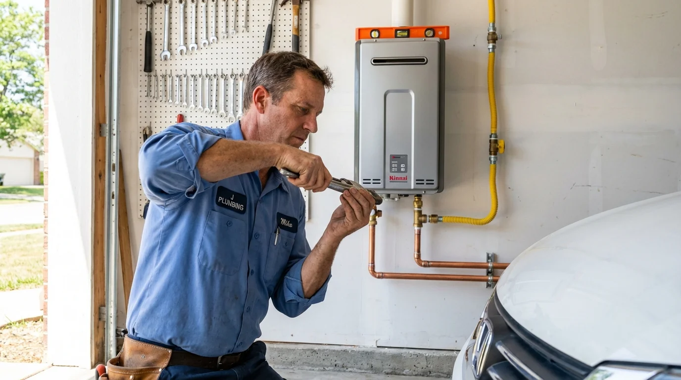 Tankless water heater installation by a Johns Plumbing LLC plumber in Judsonia